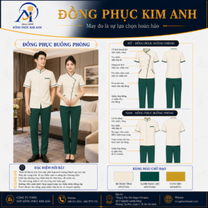 Đồng Phục Kim Anh nhận may đồng phục nhà hàng khách sạn giá rẻ HCM cho nhà hàng, khách sạn, resort, café, villa và hệ thống dịch vụ. Hỗ trợ may đo theo yêu cầu, thiết kế maquette, nhận may số lượng ít, tư vấn mẫu cho quản lý, phục vụ, buồng phòng, bảo trì, an ninh và báo giá rõ ràng tại TP.HCM.