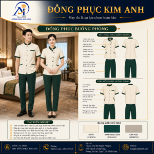 Đồng Phục Kim Anh nhận may đồng phục nhà hàng khách sạn giá rẻ HCM cho nhà hàng, khách sạn, resort, café, villa và hệ thống dịch vụ. Hỗ trợ may đo theo yêu cầu, thiết kế maquette, nhận may số lượng ít, tư vấn mẫu cho quản lý, phục vụ, buồng phòng, bảo trì, an ninh và báo giá rõ ràng tại TP.HCM.