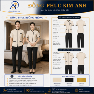 Đồng Phục Kim Anh nhận may đồng phục nhà hàng khách sạn giá rẻ HCM cho nhà hàng, khách sạn, resort, café, villa và hệ thống dịch vụ. Hỗ trợ may đo theo yêu cầu, thiết kế maquette, nhận may số lượng ít, tư vấn mẫu cho quản lý, phục vụ, buồng phòng, bảo trì, an ninh và báo giá rõ ràng tại TP.HCM.