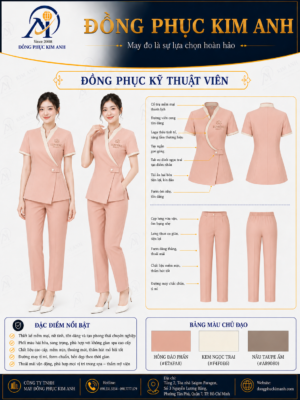 Đồng Phục Kim Anh nhận may đồng phục spa giá rẻ HCM cho spa, thẩm mỹ viện, clinic và cơ sở chăm sóc sắc đẹp. Hỗ trợ may đo theo yêu cầu, thiết kế maquette, nhận may số lượng ít, tư vấn mẫu cho lễ tân, kỹ thuật viên, chăm sóc khách hàng và báo giá rõ ràng tại TP.HCM.