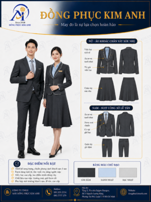 Đồng Phục Kim Anh nhận may đồng phục vest giá rẻ HCM cho doanh nghiệp, văn phòng, sales, bất động sản, showroom, spa, khách sạn và bộ phận quản lý. Hỗ trợ may đo chuẩn form nam nữ, nhận may số lượng ít, thiết kế maquette, tư vấn chất liệu, may mẫu theo yêu cầu và báo giá rõ ràng tại TP.HCM.