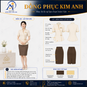 Đồng Phục Kim Anh nhận may đồng phục spa giá rẻ HCM cho spa, thẩm mỹ viện, clinic và cơ sở chăm sóc sắc đẹp. Hỗ trợ may đo theo yêu cầu, thiết kế maquette, nhận may số lượng ít, tư vấn mẫu cho lễ tân, kỹ thuật viên, chăm sóc khách hàng và báo giá rõ ràng tại TP.HCM.