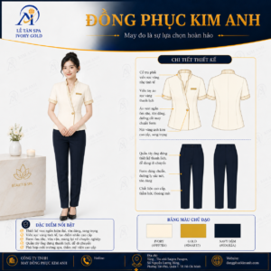 Đồng Phục Kim Anh nhận may đồng phục spa giá rẻ HCM cho spa, thẩm mỹ viện, clinic và cơ sở chăm sóc sắc đẹp. Hỗ trợ may đo theo yêu cầu, thiết kế maquette, nhận may số lượng ít, tư vấn mẫu cho lễ tân, kỹ thuật viên, chăm sóc khách hàng và báo giá rõ ràng tại TP.HCM.