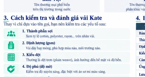 Kiểm tra bề mặt và độ dày vải Kate trước khi đặt may